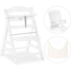 Hauck Seggiolone Alpha+ con Vassoio e Riduttore White