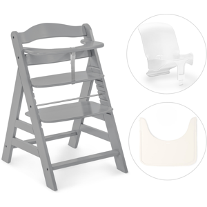 Hauck Seggiolone Alpha+ con Vassoio e Riduttore Grey