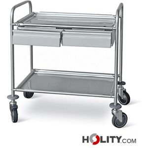 Carrello Multiuso In Acciaio Inox Con 2 Cassetti H564_105