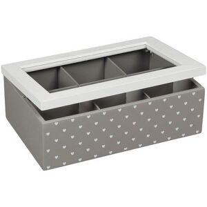 Ambiente Haus Opbergbox Theedoosje - grijs 23 cm (1 stuk) wit