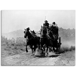 Artland Artprint Stomme film western als artprint op linnen, muursticker in verschillende maten zwart 80 cm x 60 cm