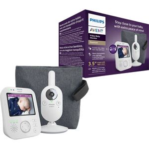Philips AVENT Video-babyfoon Premium SCD892/26 met kleurenscherm, bereik van 300 meter en intercomfunctie wit