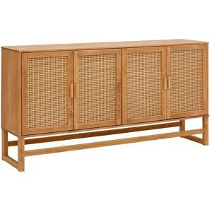 Home affaire Dressoir Linz Commode met rotan vlechtwerk op de deurfronten, van massief hout bruin 170x38x90 cm