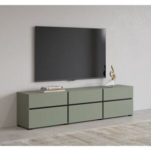 INOSIGN Tv-meubel Cross, moderne greeploze TV-kast,3 kleppen/3 laden Breedte 180 cm, TV-kast met veel bergruimte, TV-board groen
