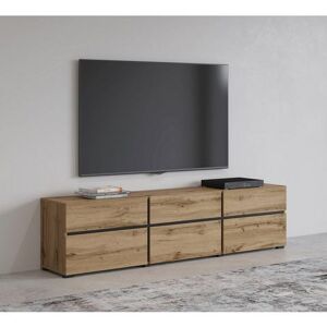 INOSIGN Tv-meubel Cross, moderne greeploze TV-kast,3 kleppen/3 laden Breedte 180 cm, TV-kast met veel bergruimte, TV-board beige