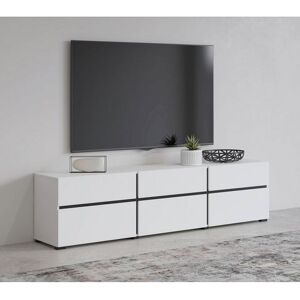 INOSIGN Tv-meubel Cross, moderne greeploze TV-kast,3 kleppen/3 laden Breedte 180 cm, TV-kast met veel bergruimte, TV-board wit