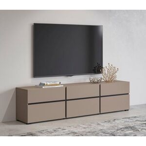 INOSIGN Tv-meubel Cross, moderne greeploze TV-kast,3 kleppen/3 laden Breedte 180 cm, TV-kast met veel bergruimte, TV-board bruin
