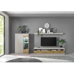 INOSIGN Wandmeubel SCARA trendy kleur met applicatie tineiken decor, met soft-closefunctie (3-delig) grijs