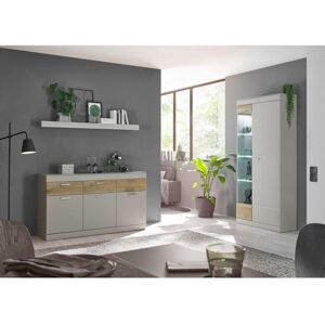 INOSIGN Wandmeubel SCARA trendy kleur met applicatie tineiken decor, met soft-closefunctie (3-delig) grijs