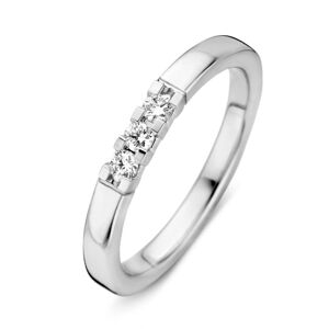 Excellent Jewelry Vlakke Witgouden Ring met Drie Diamanten Bicolor 18,5mm female