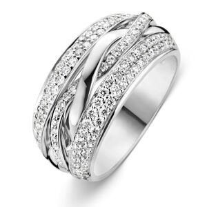 Excellent Jewelry Witgouden Fantasie Ring met Diamanten Witgoudkleurig 16mm female