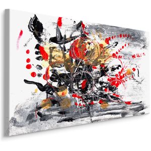 Karo-art Schilderij - Veelkleurige abstractie, Multikleur, premium print 70x50cm