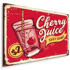Karo-art Schilderij - Cherry Juice, reclamebord, premium Print 40x30cm