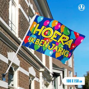 Vlaggenclub.nl Vlag Hoera ik ben jarig! 100x150cm