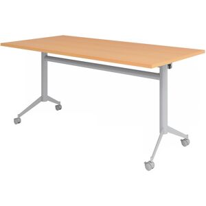 hjh OFFICE PRO KALA 16 Klaptafel verrijdbaar 160 cm zilver - Conferentietafel Beuken 160 x 80