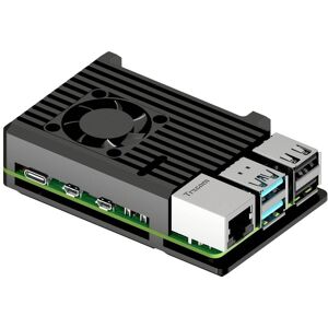 Joy-it Armor Case BLOCK ACTIVE SBC-behuizing Geschikt voor serie: Raspberry Pi Incl. actieve koeler Zwart