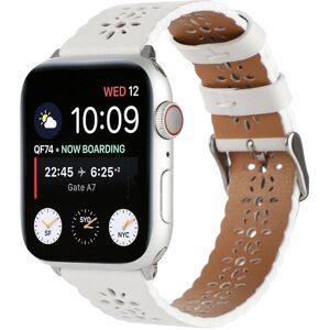 Apple Watch leren bandje patroon (wit)