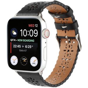 Apple Watch leren bandje patroon (zwart)