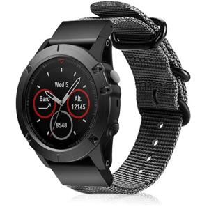 Garmin Fenix 5 / 6 nylon gesp band (grijs)