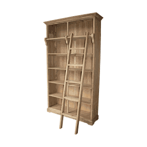 HSM Collection Boekenkast met trap - blank - teak