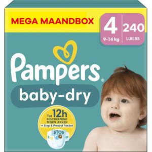 Pampers - Baby Dry - Maat 4 - Mega Maandbox - 240 stuks - 9/14 KG