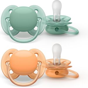 Philips Avent - Ultra Soft Fopspeen - 0/6 maanden - 2 stuks - SCF091/03 Groen / Oranje