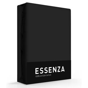 Essenza Hoeslaken Satijn Zwart-90 x 210 cm Zwart
