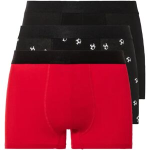 LIVERGY 3 heren boxers (M, Voetbal/zwart/rood)