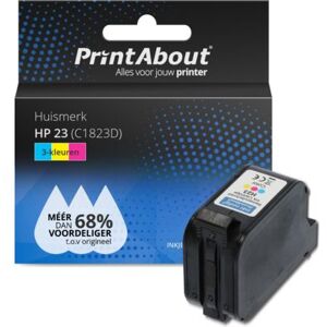 PrintAbout huismerk Inktcartridge 23 (C1823D) 3-kleuren Geschikt voor HP