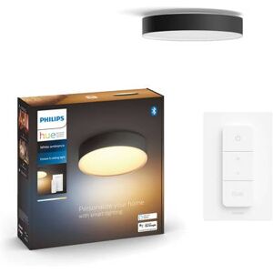 Philips Hue Enrave plafondlamp - warm tot koelwit licht - zwart - 26cm - 1 dimmer switch 000