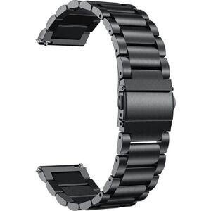 SmartphoneClip® Metaal schakel Bandje Zwart geschikt voor Samsung Galaxy Watch 42mm&Galaxy Watch Active