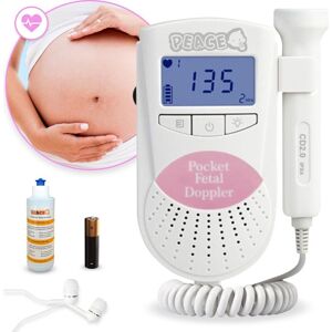 PEACE Doppler met Ultrasound 250mL– Baby Hartje Monitor – Hartslag Meter - Roze - Incl. Batterijen en Oortjes – Kraamcadeau Meisje