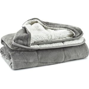 Konbanwa pillow Verzwaringsdeken– 4,5 kg – 127x152cm – Met capuchon – Grijs – Weighted blanket – Knuffeldeken – Anti stress deken – Zware deken