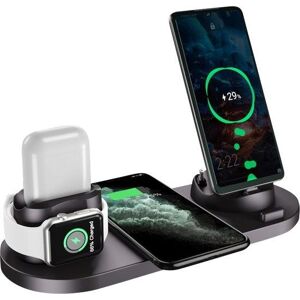 Nuvance - 6 in 1 Draadloze Oplader - Geschikt voor alle Qi Apparaten - Wireless Charger - Draadloze