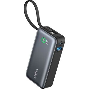 Anker-Nano powerbank-10.000 mAh powerbank met ingebouwde USB-C-kabel -PD 30 W maximaal vermogen met 1 x USB-C, 1 x USB-A, compatibel met iPhone 15/14-serie, MacBook, Galaxy, iPad, AirPods en nog veel