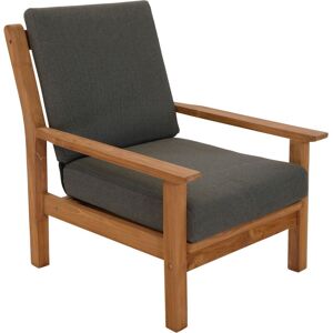 Lesliliving Outdoor Living - Loungestoel teak, incl. kussen Bruin