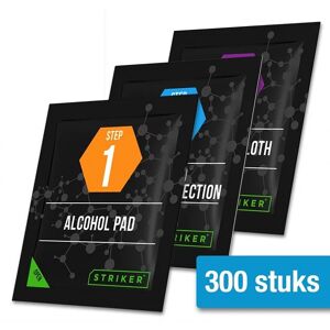 NewAspect Striker Alcohol doekje + Desinfectie Nano Coating + Microvezeldoekje 300 stuks (per stuk verpakt)
