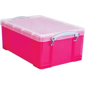 Really Useful Box opbergdoos 9 liter, transparant felroze