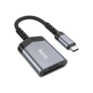 Hoco UA25 USB-C Card Reader met SD/TF Kaartlezer Grijs