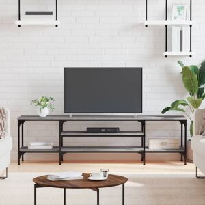 vidaXL Tv-meubel 161x35x45 cm bewerkt hout en ijzer grijs sonoma eiken