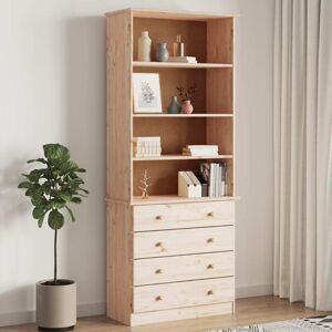 vidaXL Boekenkast met lades ALTA 77x35x186,5 cm massief grenenhout