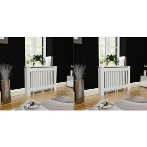 vidaXL Radiatorombouw 2 st 112 cm MDF wit