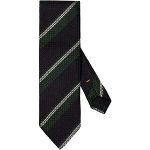 Eton Striped Grenadine Silk Tie Slips Blå Og Grønn Grønn male