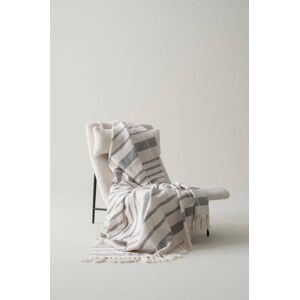ELLY pledd Naturhvit/svart 130X170