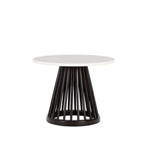 Tom Dixon Fan Small Black Side Table, Rund Toppskiva I Marmor Ø60 - Vit