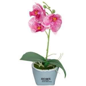 Home-tex Kunstig orkidé - Høyde på 26 cm - Flotte lilla blomster - Kunstig potteplante