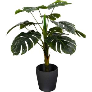 Home-tex Kunstig Monstera Plante - Høyde 90 cm - 1 stilk med grønne blader - Kunstig gulvplante