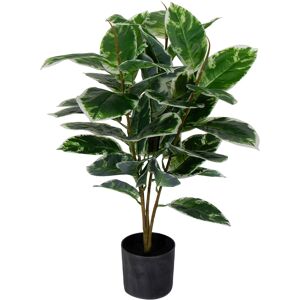 Home-tex Kunstig gummitre - Høyde 70 cm - Brokete blader - Vedlikeholdsfri plante