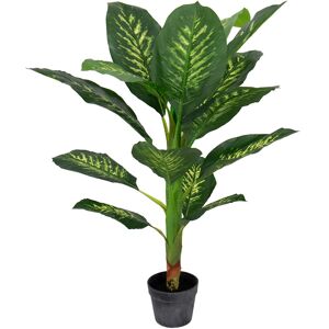Home-tex Kunstig plante 90 cm høy - Dieffenbachia Tropic Snow med vakre store blader