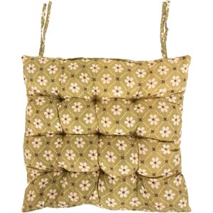 Borg Living Stolpute - 35x35x6 cm - Grønn hagepute med blomster